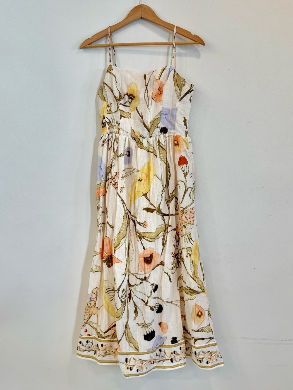 H&M Cream floral midi dress